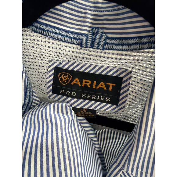 Ariat Pro Series Striped Shirt M Western Cowboy - Picture 5 of 6